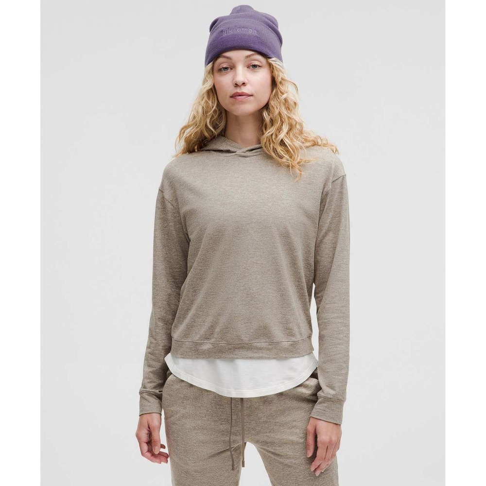 Lululemon Soft Jersey Classic-Fit Hoodie Heathered Nomad Raw Linen LW3HRQS 4‎